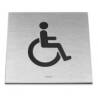 Pictogramme carré à coller 86x86 mm, PMR, inox brossé 316