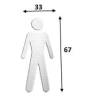 Pictogramme découpé à coller, homme, inox brossé 316