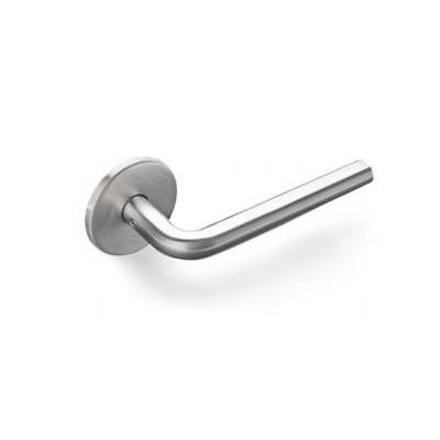 Paire de béquilles L 14 mm sur rosace ronde, inox brossé 316