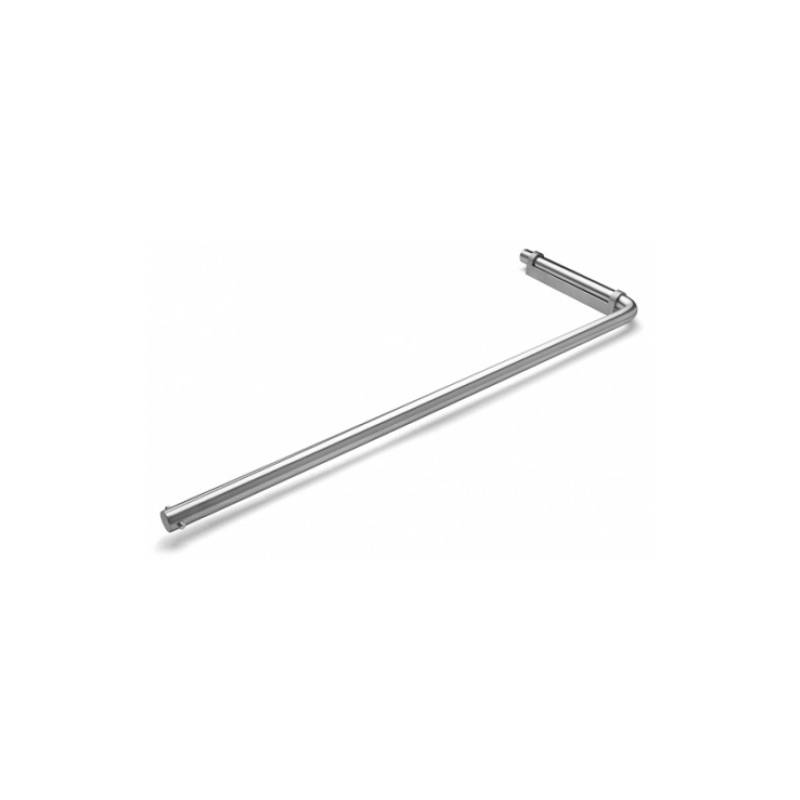 Porte serviette rabattable Ø 14x465/471 mm, support inox billé, inox brossé 316