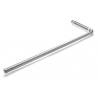 Porte serviette rabattable Ø 14x465/471 mm, support blanc, inox brossé 316