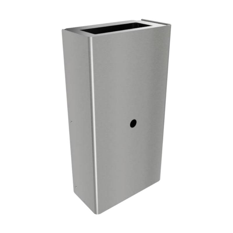 Poubelle murale basculante taille L 40 litres,avec couvercle inox brossé 316