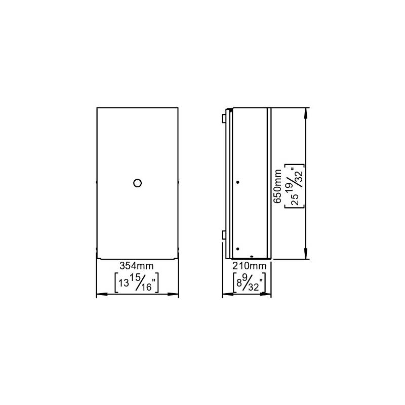 Distributeur mural papier essuie-mains, inox brossé 316