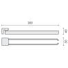 Porte-serviette double orientable 380 mm, chromé, ALIZE
