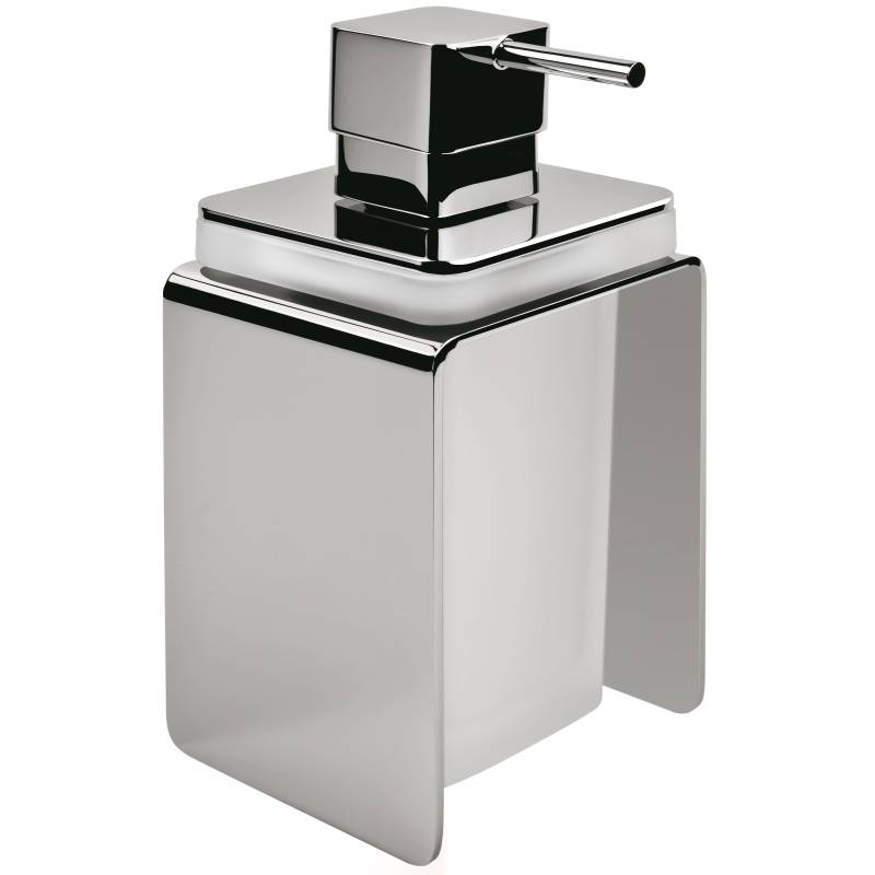 Distributeur de savon liquide à poser, 220 ml, chromé/verre, FOREVER