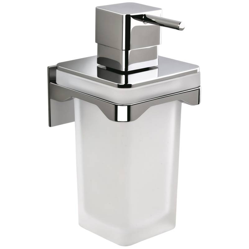Distributeur de savon liquide mural, 220 ml, chromé/verre, FOREVER