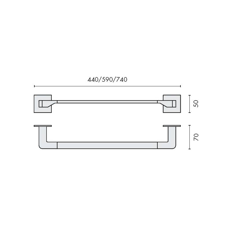 Porte-serviette 440 mm, chromé, FOREVER