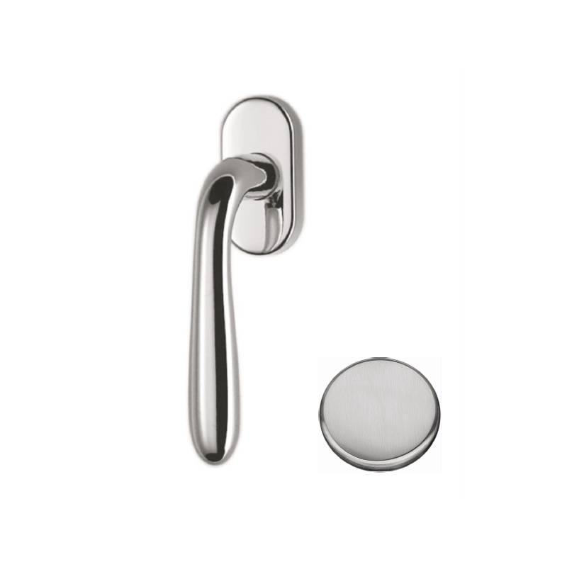 Béquille de fenêtre ROBOT 41 sur rosace ovale, chromé mat