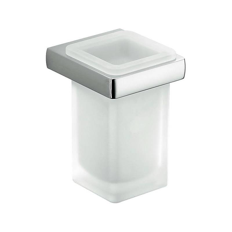 Porte-verre mural, chromé/verre, LULU