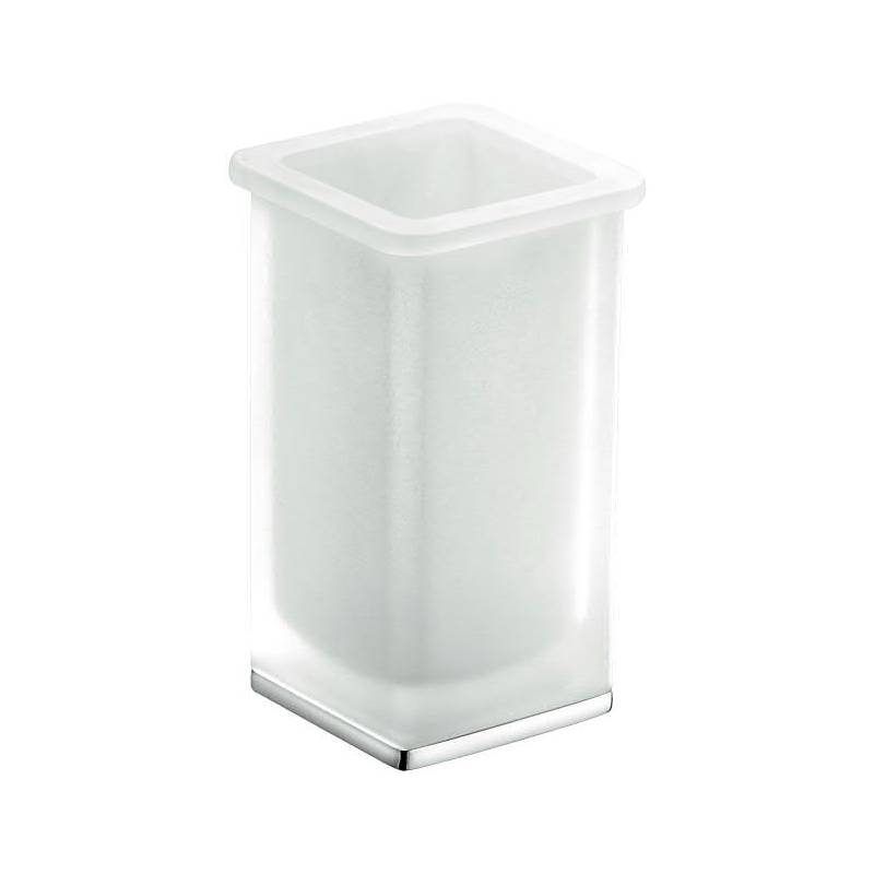 Porte-verre à poser, chromé/verre, LULU