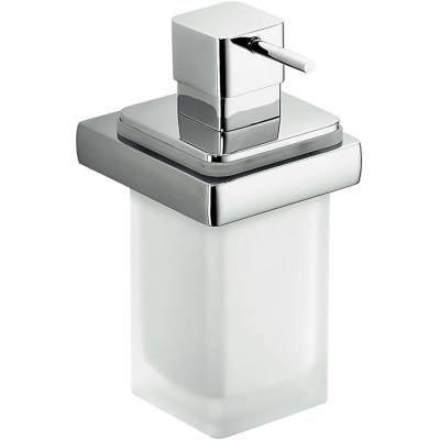 Distributeur de savon liquide mural, 280 ml, chromé/verre, LULU