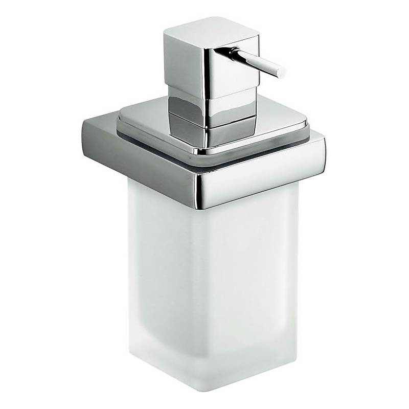 Distributeur de savon liquide mural, 280 ml, chromé/verre, LULU