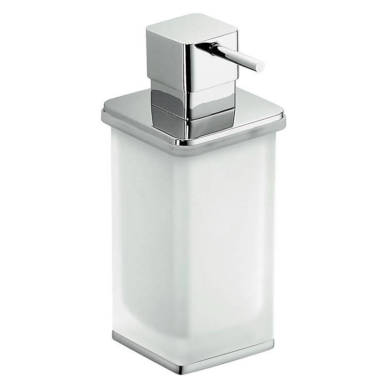 Distributeur de savon liquide à poser, 280 ml, chromé/verre, LULU