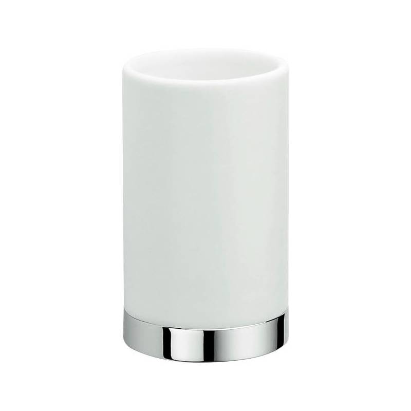 Porte-verre à poser, chromé/blanc, NORDIC