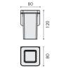 Porte-verre mural, inox/verre, OVER