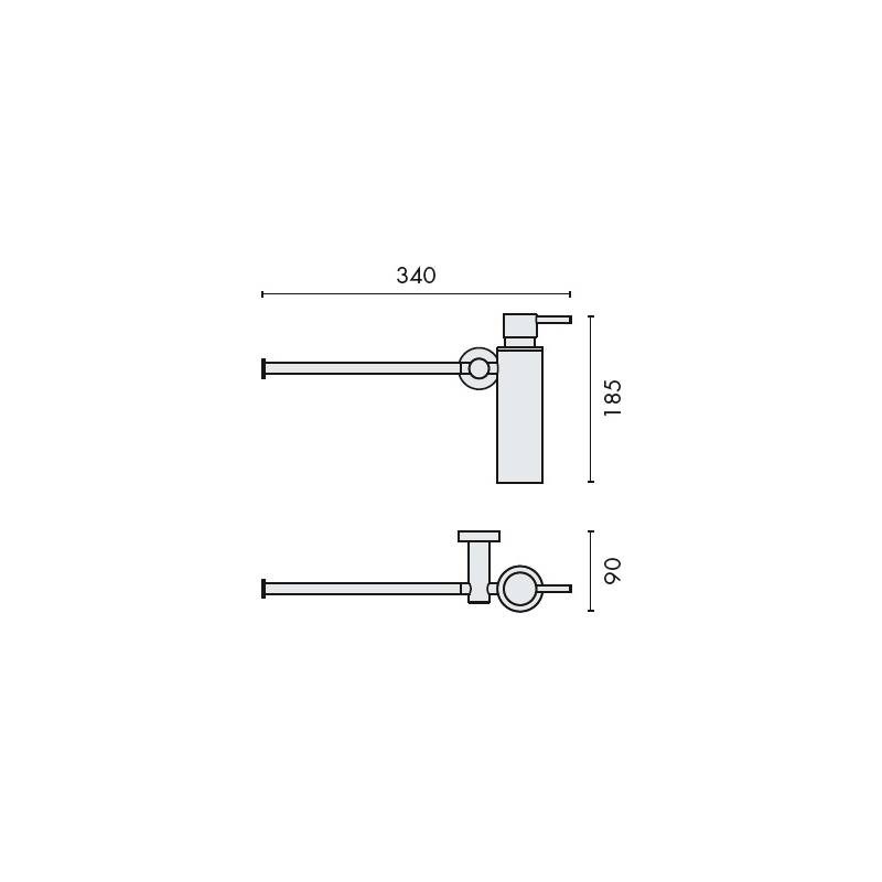 Distributeur de savon liquide (150 ml) et porte-serviette, chromé, PLUS