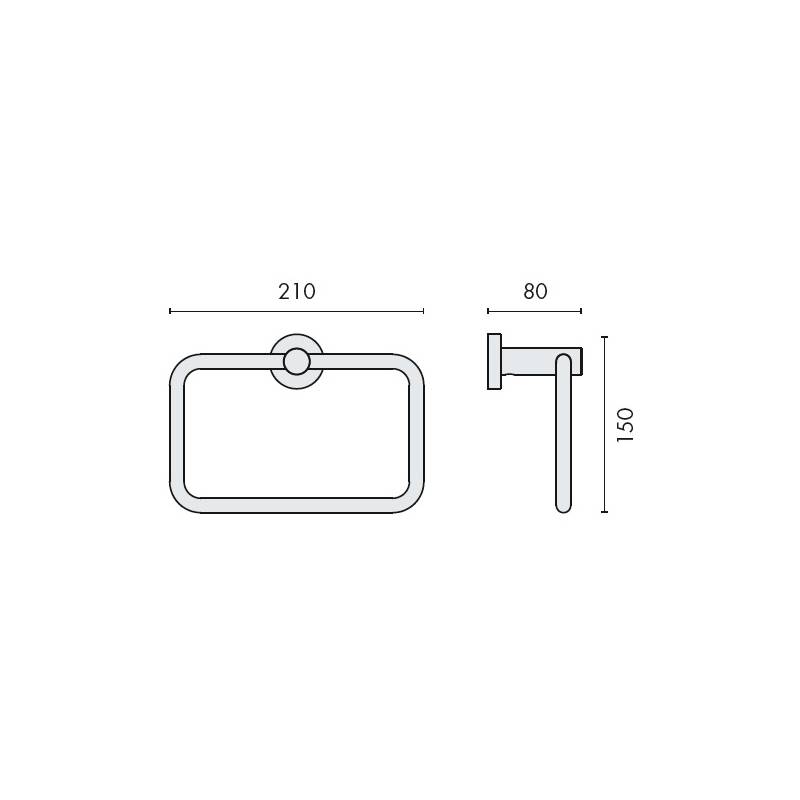 Porte-serviette anneau, chromé, PLUS