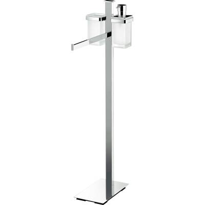 Console porte-serviette, porte-verre et dist. de savon, chromé/verre, UNITS