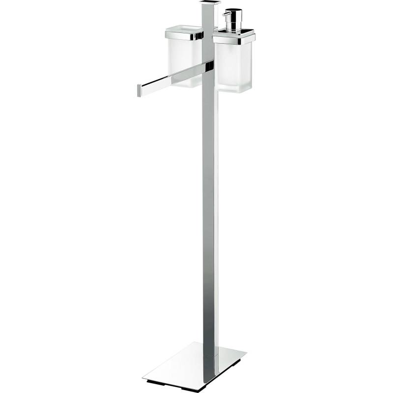 Console porte-serviette, porte-verre et dist. de savon, chromé/verre, UNITS