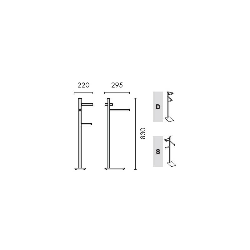 Console porte-serviette/dérouleur papier WC/porte-savon, dte, chr/ve, UNITS