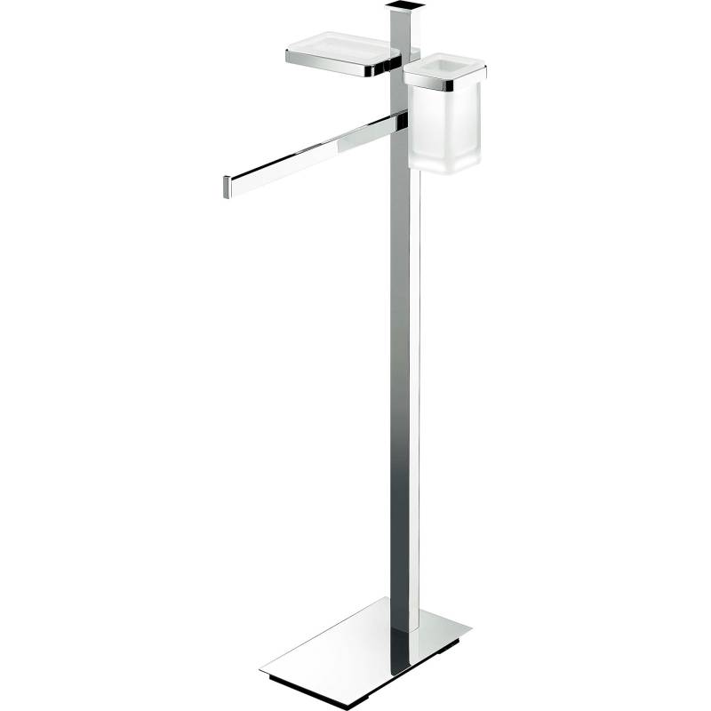 Console porte-serviette, porte-savon et porte-verre, chromé/verre, UNITS