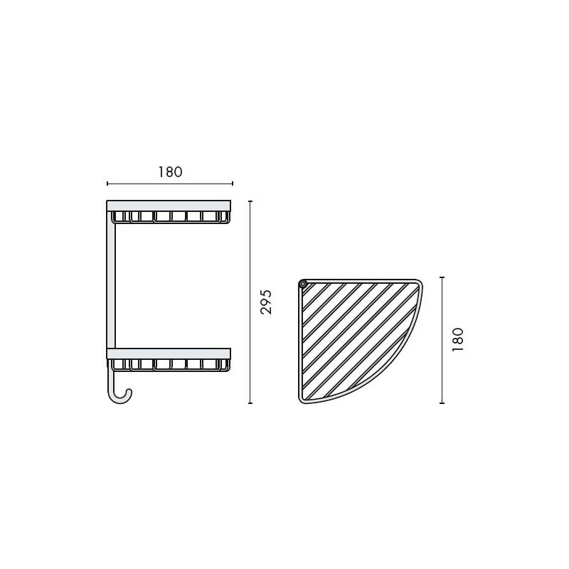 Panier d'angle deux niveaux avec crochet, chromé, COMPLEMENTS