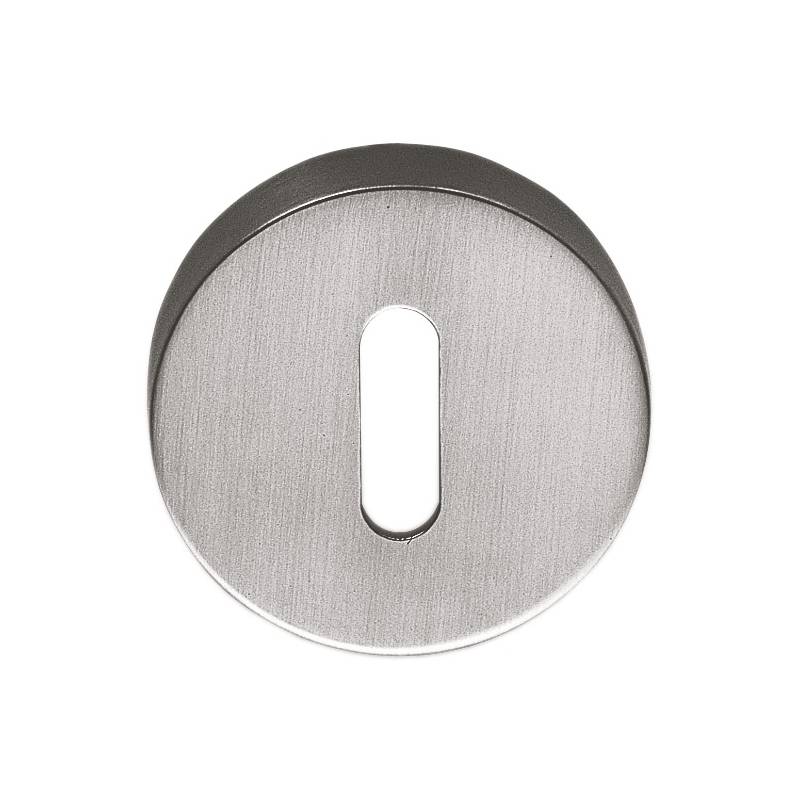 Paire de rosaces rondes clé L (BC), chromé mat