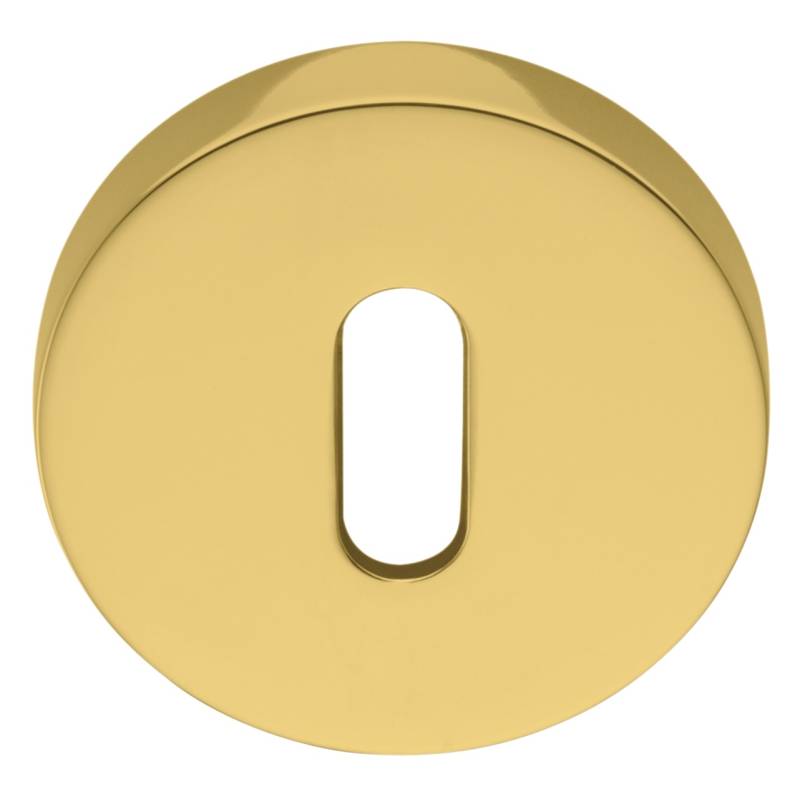 Paire de rosaces rondes clé L (BC), laiton poli