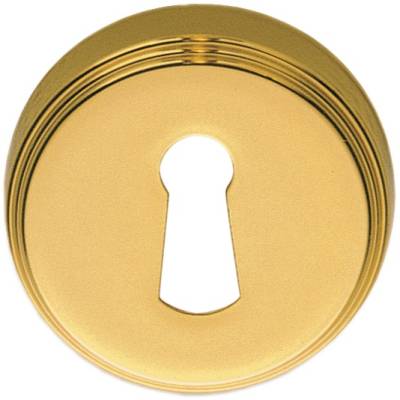 Paire de rosaces rondes clé L (BS), laiton poli