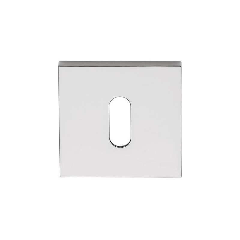 Paire de rosaces carrées clé L (CC), chromé