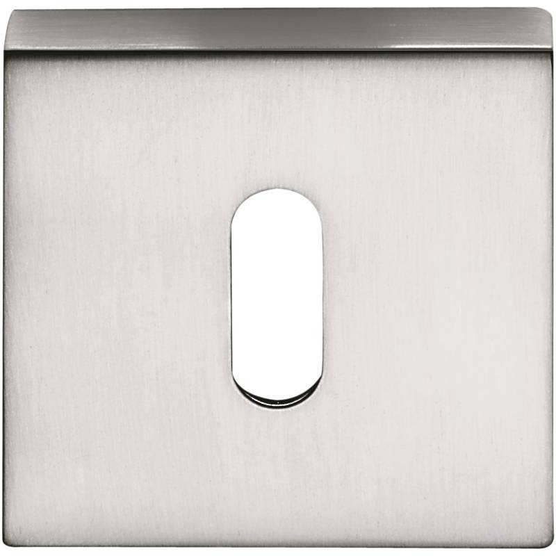 Paire de rosaces carrées clé L (CC), chromé mat