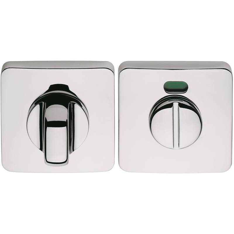 Paire de rosaces carrées conda avec voyant (CR), chromé mat