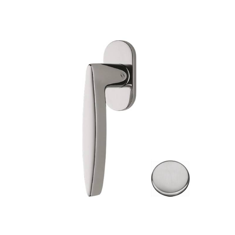 Béquille de fenêtre GAIA sur rosace ovale, chromé mat