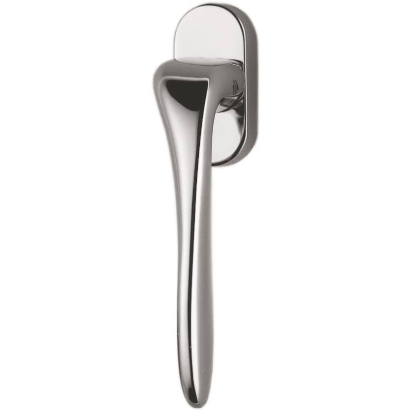 Béquille de fenêtre MADI sur rosace ovale, chromé mat