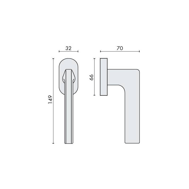 Béquille de fenêtre GIRA sur rosace ovale, chromé mat