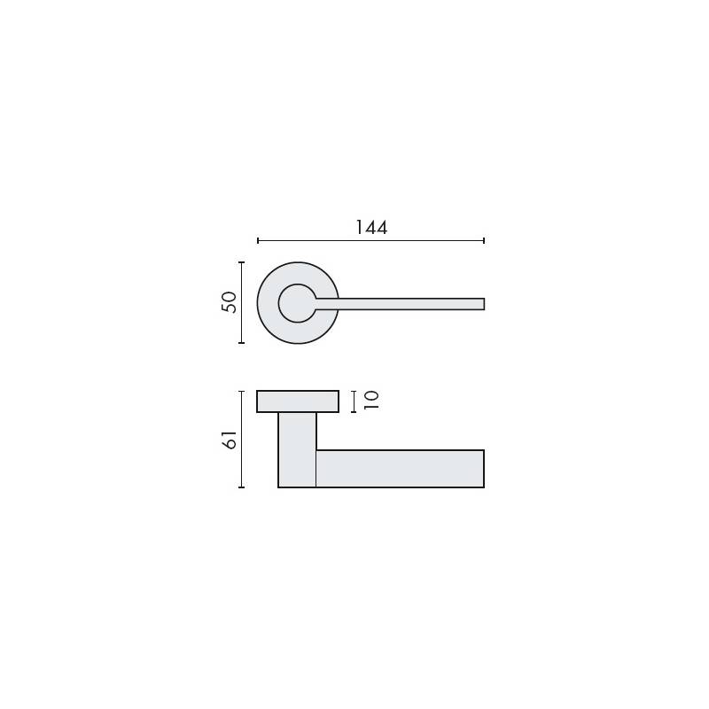 Paire de béquilles TOOL sur rosace ronde, chromé mat
