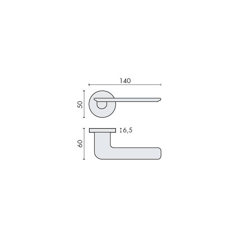 Paire de béquilles SLIM sur rosace ronde, chromé mat