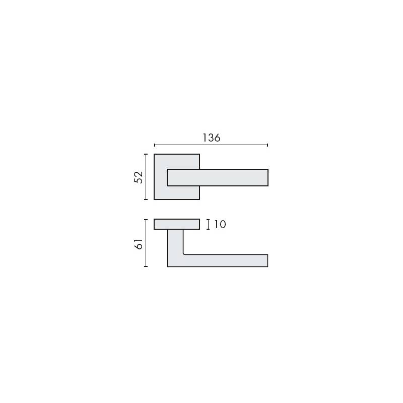 Paire de béquilles ELLESSE sur rosace carrée, chromé mat