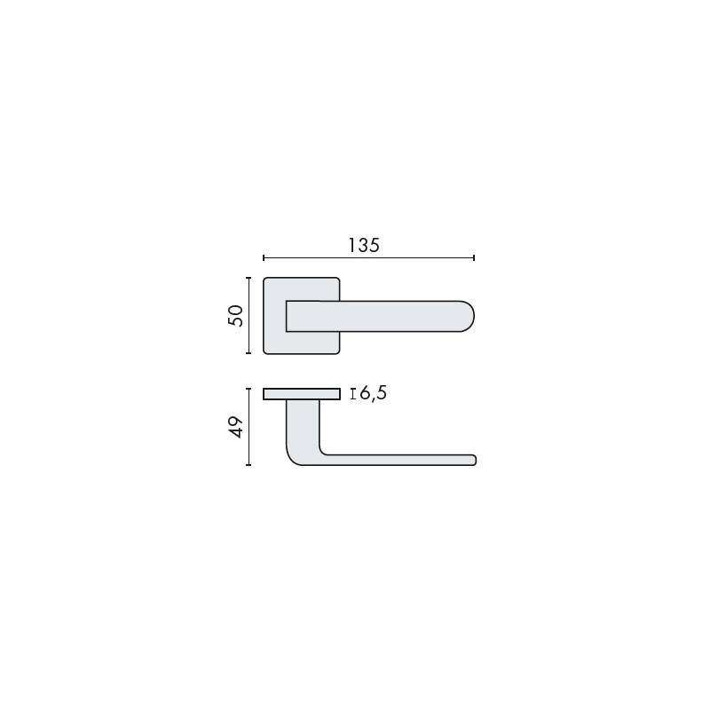 Paire de béquilles FEDRA sur rosace carrée, chromé mat