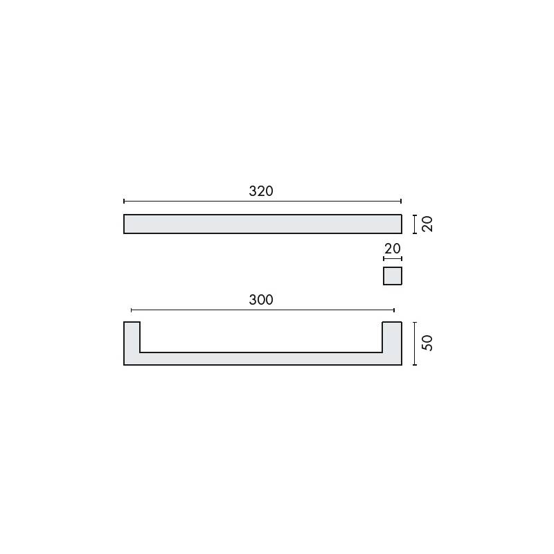 Poignée de tirage droite ELLE, entraxe 300 mm, chromé