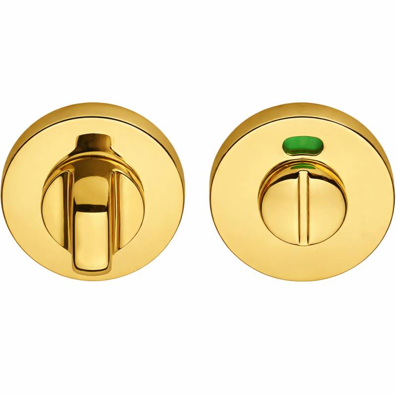 Paire de rosaces rondes conda avec voyant (BC), laiton poli