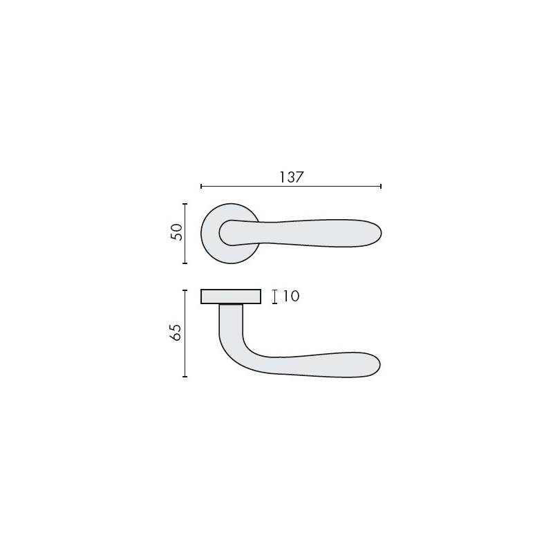 Paire de béquilles ROBOT 41 sur rosace ronde, chromé mat
