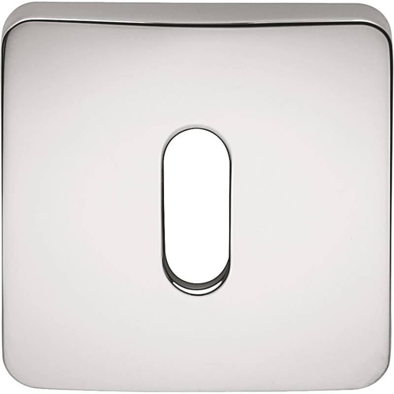 Paire de rosaces carrées clé L (CR), chromé