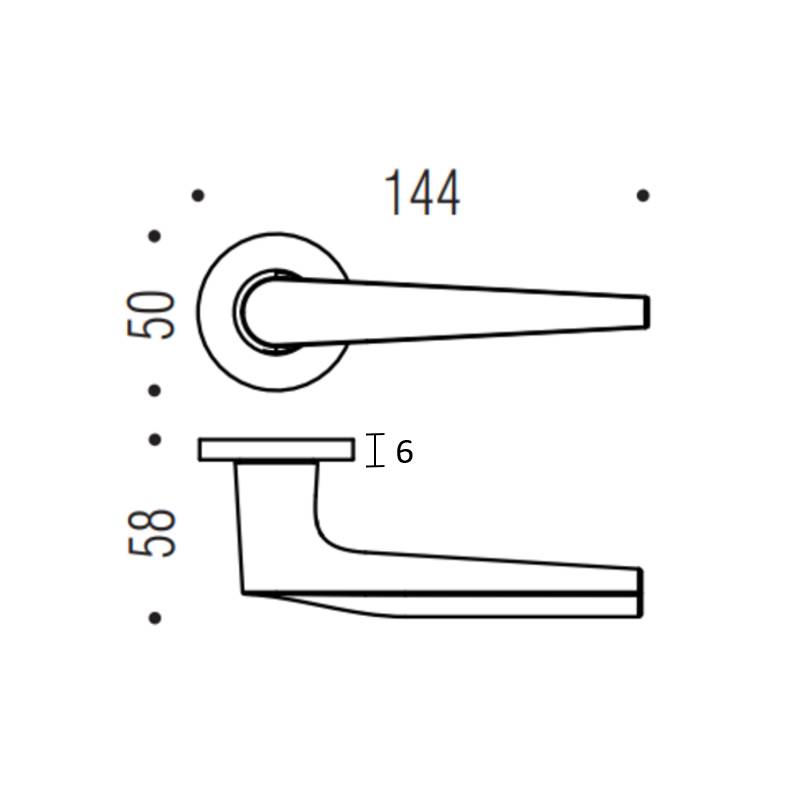 Paire de béquilles PEAK  sur rosace ronde, chromé