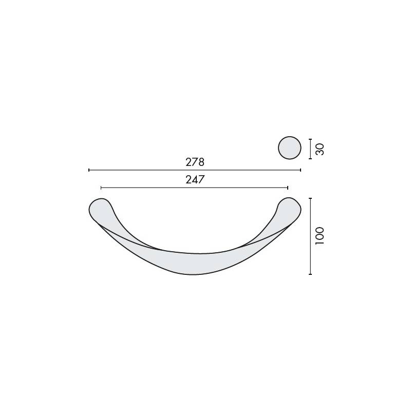 Poignée de tirage déportée FLESSO, entraxe 247 mm, chromé