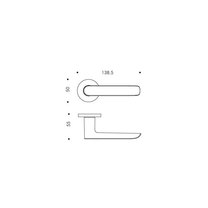 Paire de béquilles LUND  sur rosace ronde, graphite mat