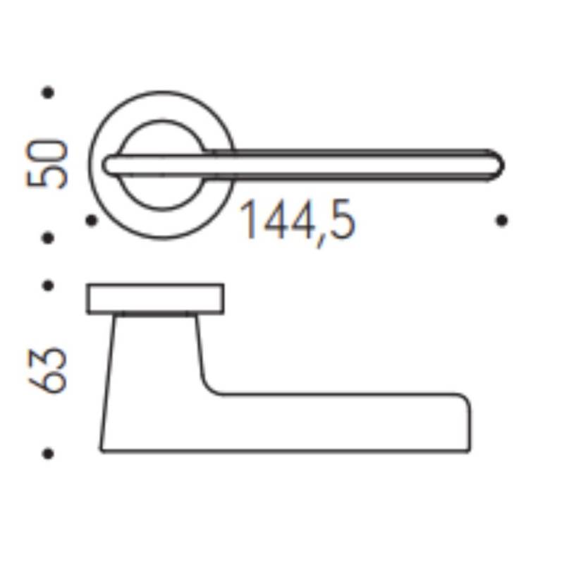 Paire de béquilles ALATO sur rosace ronde, graphite mat