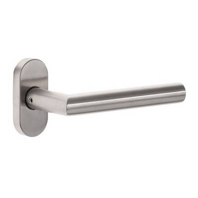 Paire de béquilles L90° 19 mm sur rosace ovale, inox brossé 304