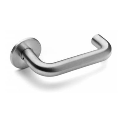 Paire de béquilles U 19 mm sur rosace ronde, inox brossé 316