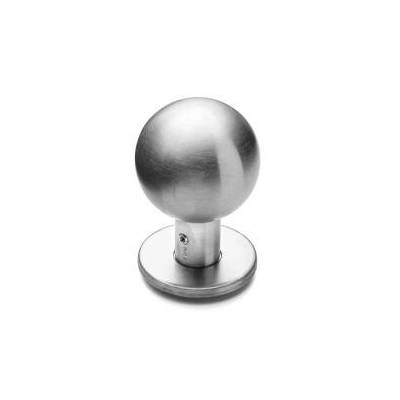 Paire de boutons boule mobile sur rosace ronde, inox brossé 316